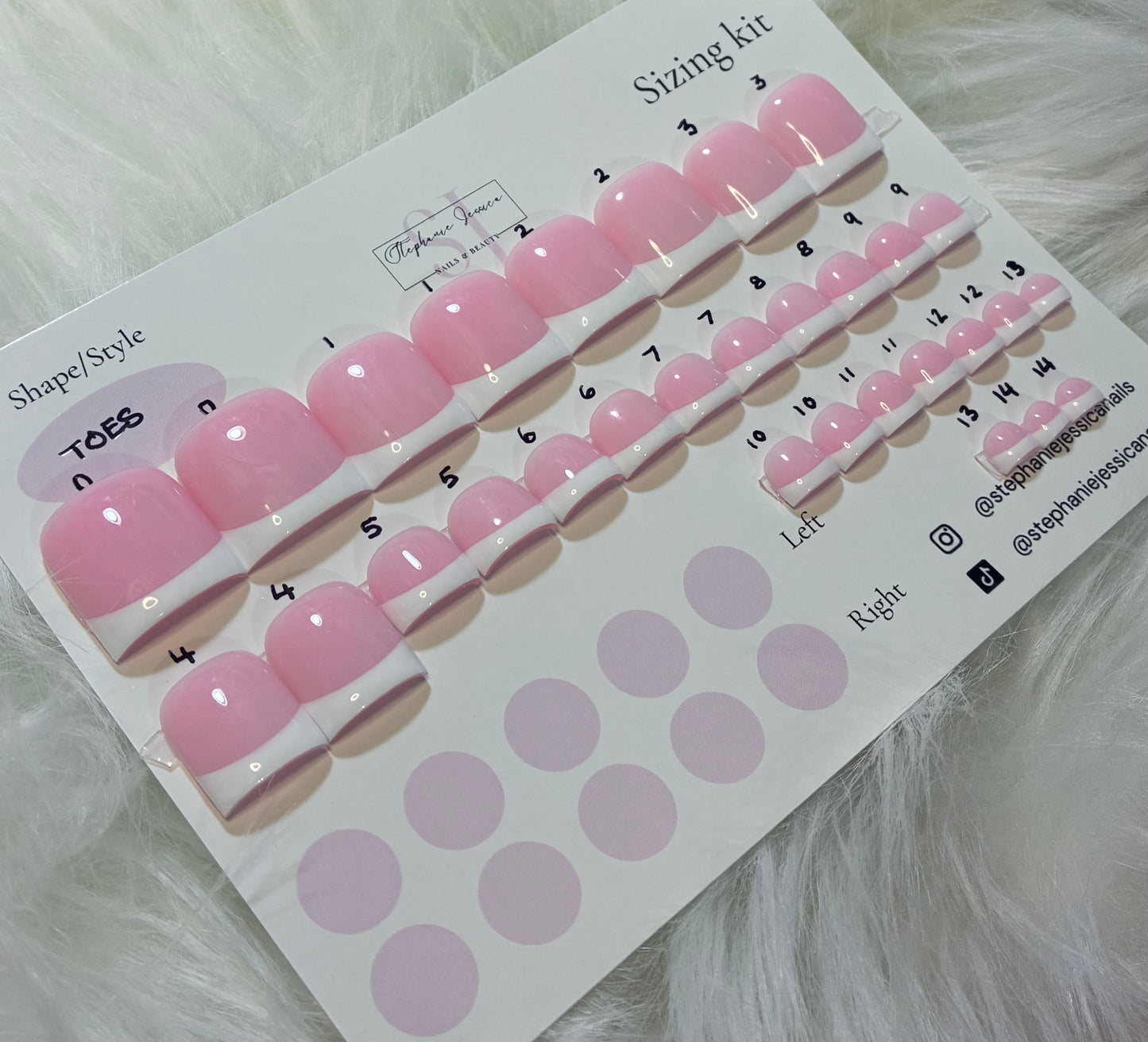 French Tip TOES 30 piece sets Ready To Wear Sizing Kit