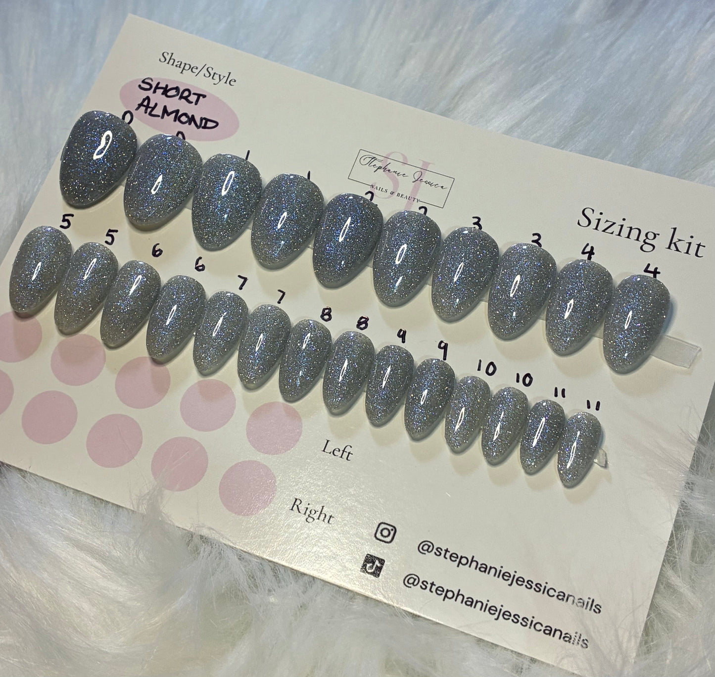 No sizing needed Baby Blue Reflective Flash Glitter 24/30 piece sets Ready To Wear Sizing Kit