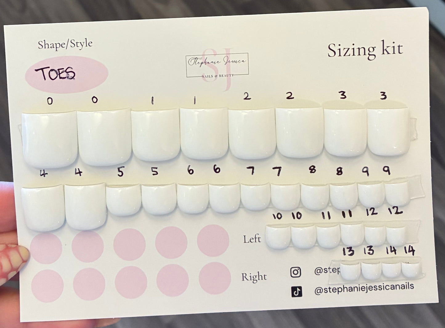 No sizing needed TOES 30 piece sets Ready To Wear Sizing Kit