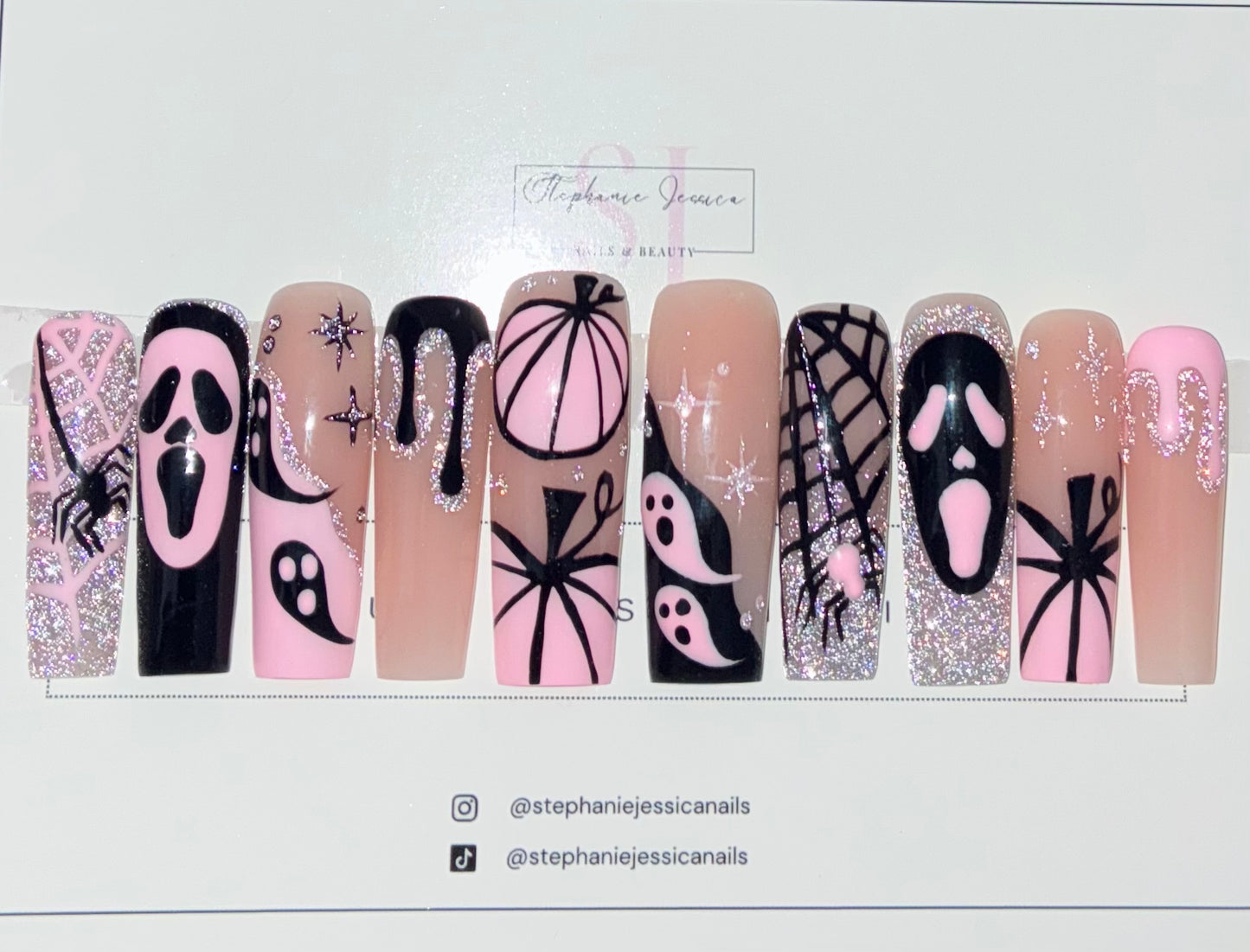 Ready to ship - Pink Halloween Design Size M - Acrylic