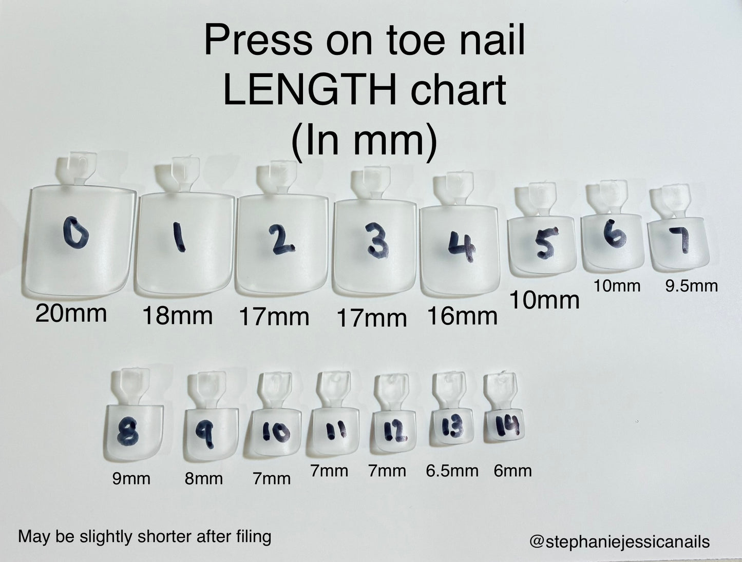 French Tip TOES 30 piece sets Ready To Wear Sizing Kit