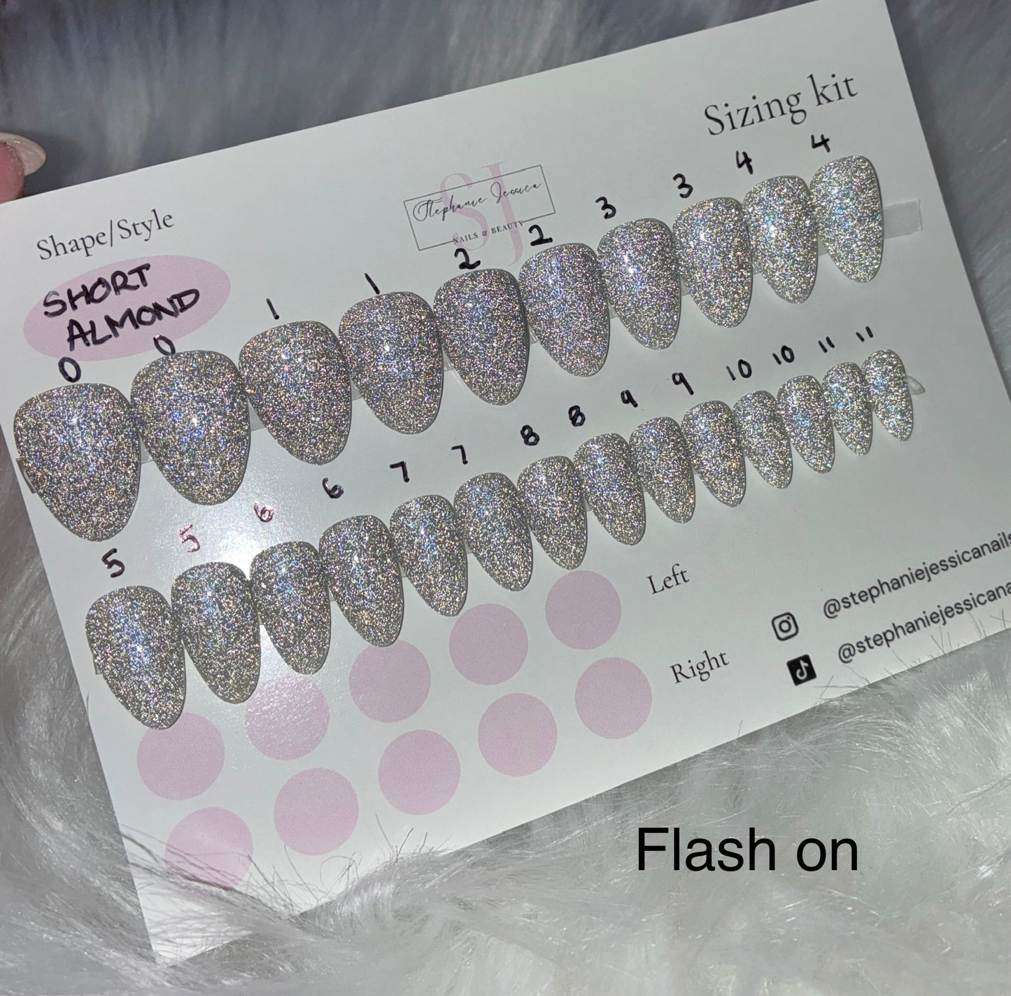No sizing needed Baby Blue Reflective Flash Glitter 24/30 piece sets Ready To Wear Sizing Kit