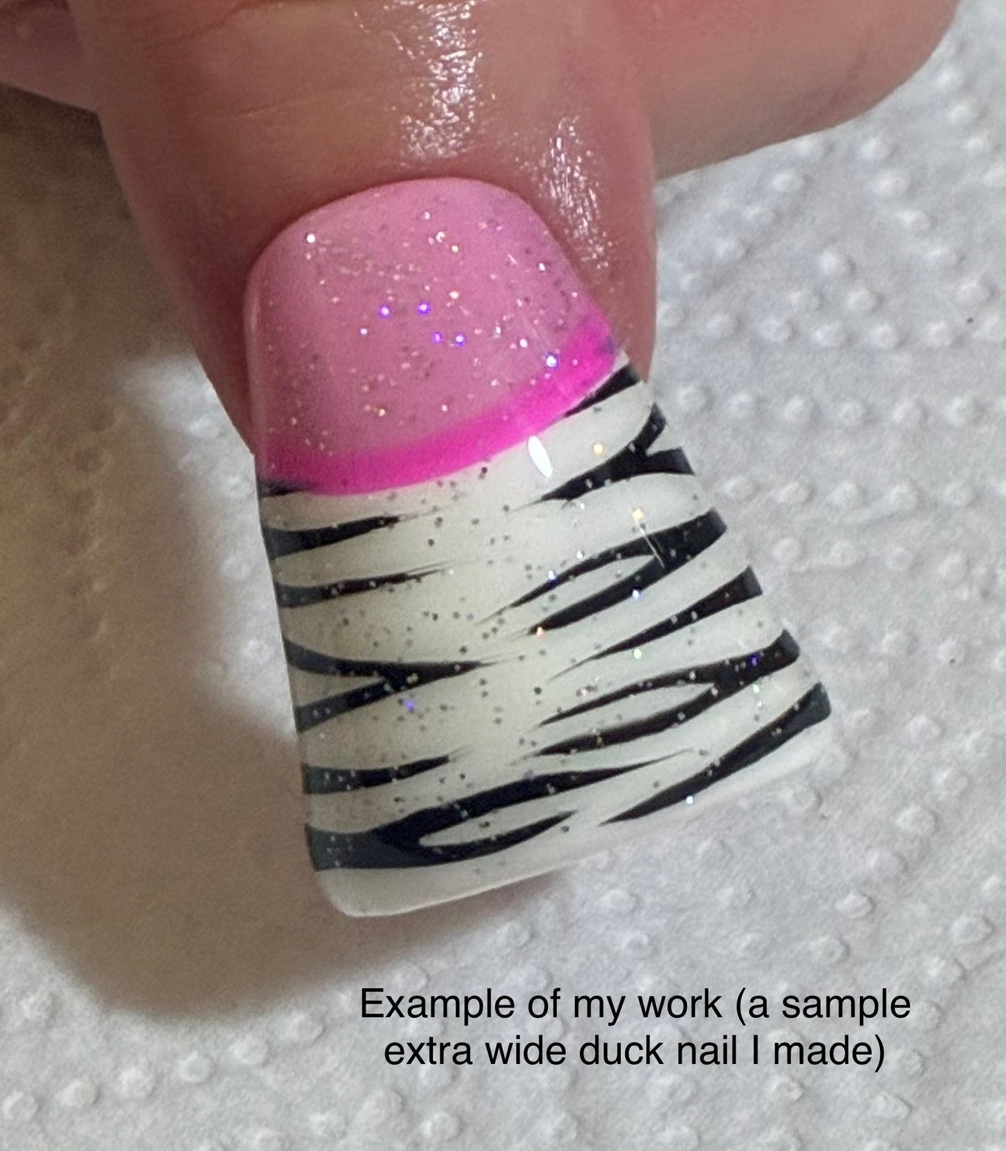 Custom EXTRA WIDE DUCK Acrylic Press On Nails