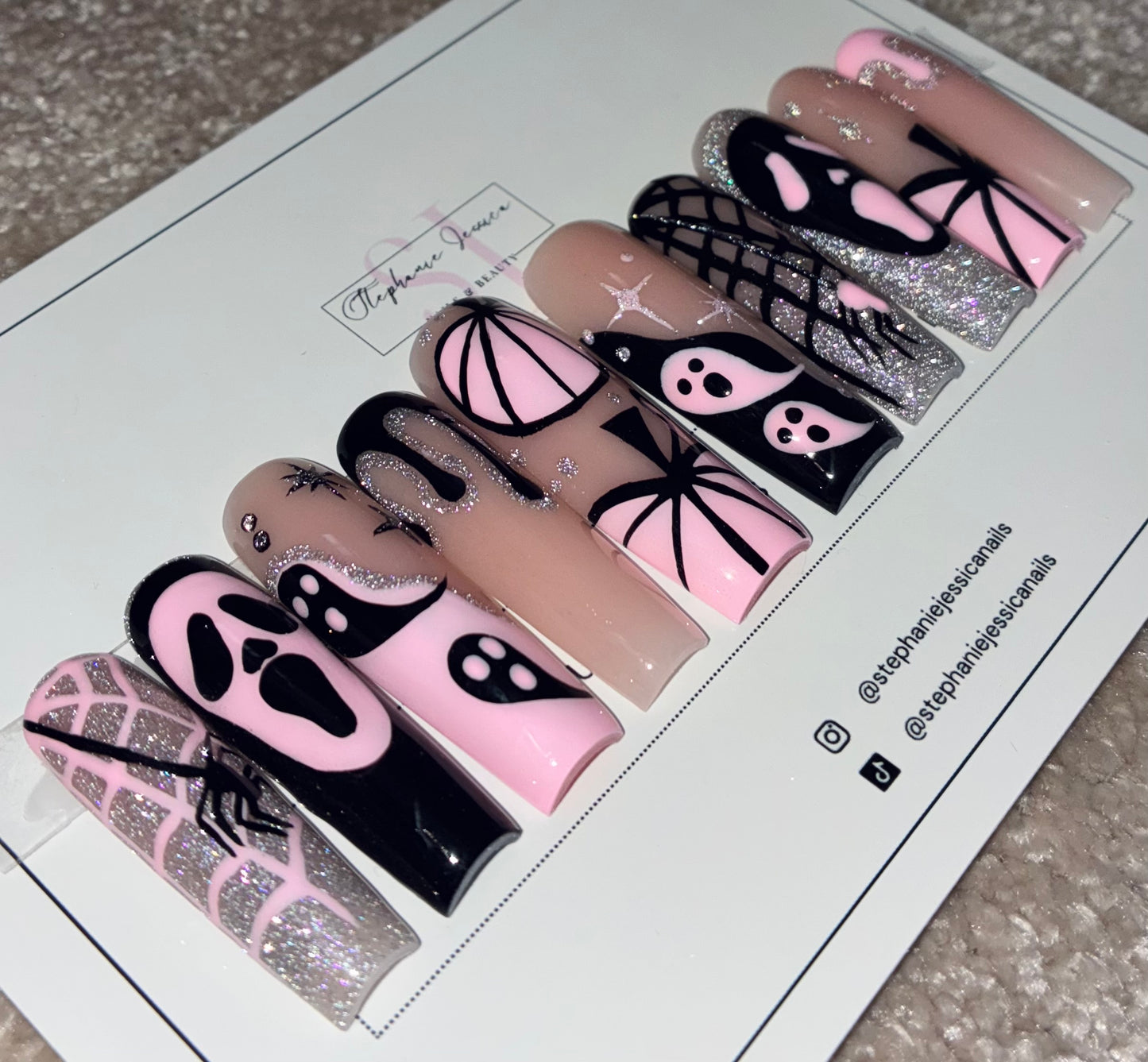 Ready to ship - Pink Halloween Design Size M - Acrylic
