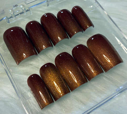 Golden Brown Cat Eye Ombre