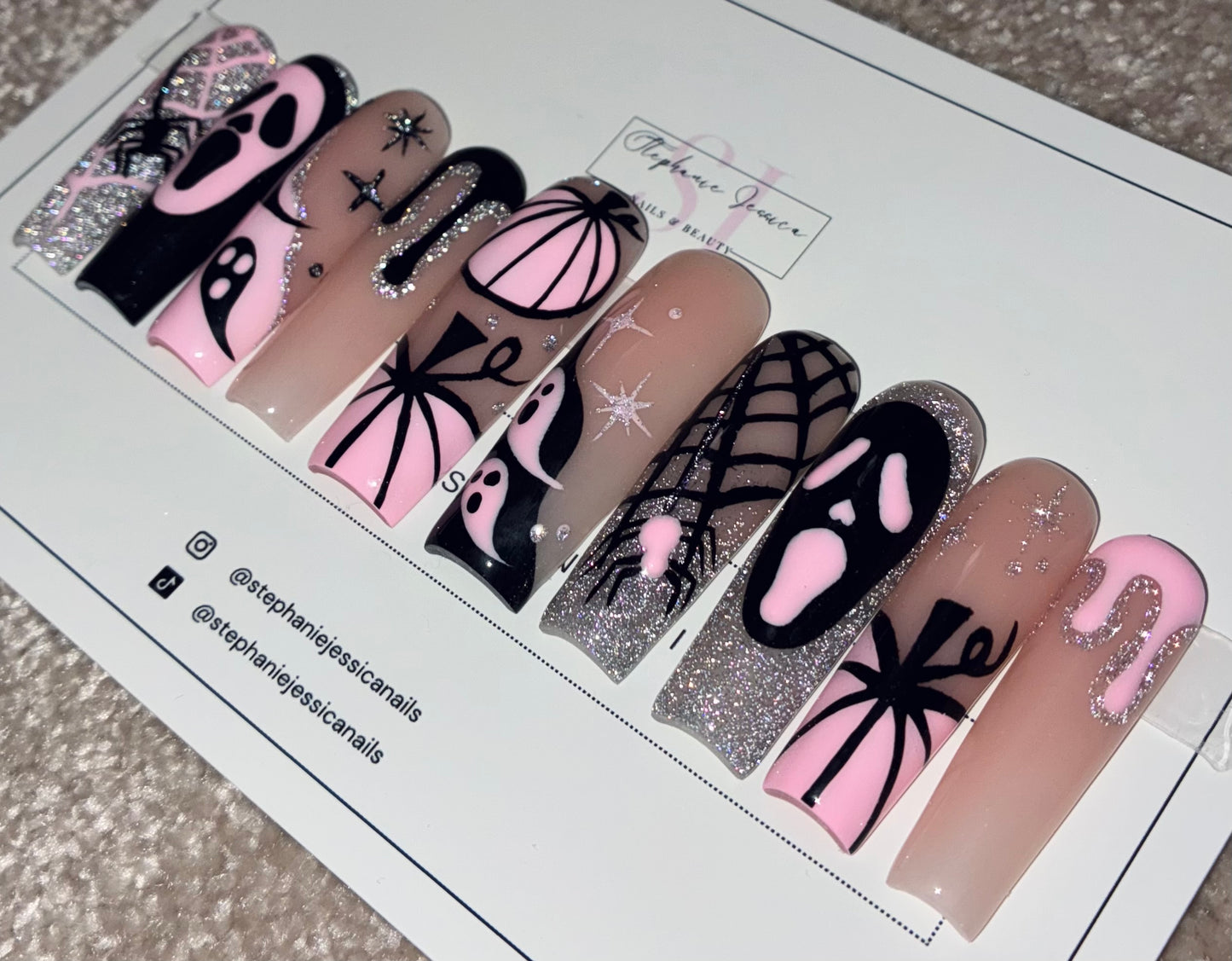 Ready to ship - Pink Halloween Design Size M - Acrylic