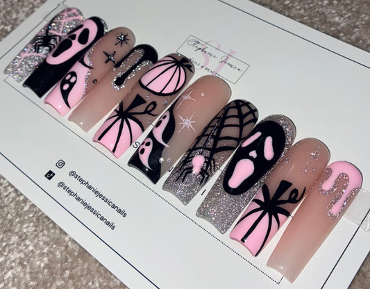 Ready to ship - Pink Halloween Design Size M - Acrylic